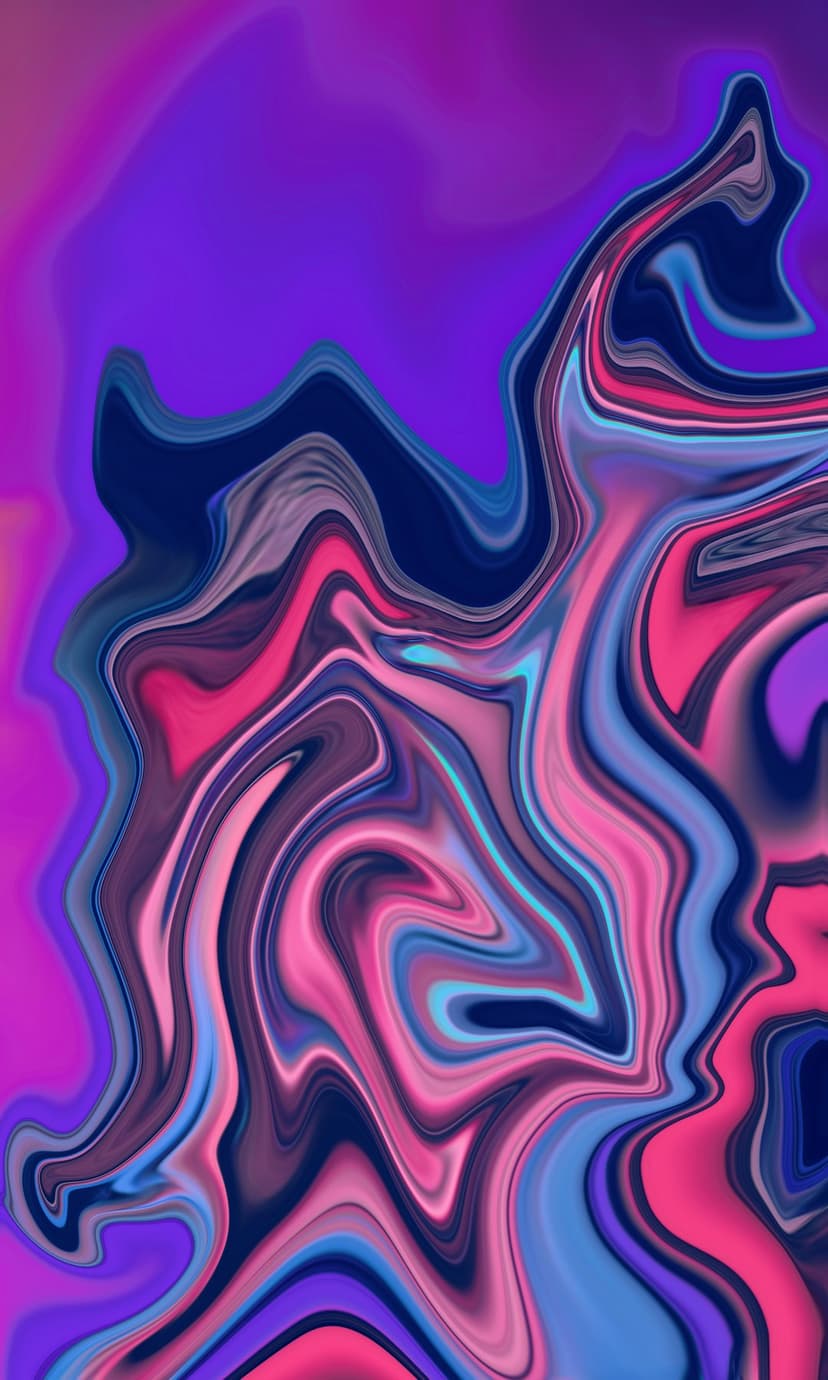 Pink and blue liquid marble swirls intertwine in organic fluid patterns with vibrant magenta and indigo hues.