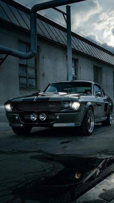 Dark Grey Eleanor Mustang 1967 Industrial Phone Wallpaper