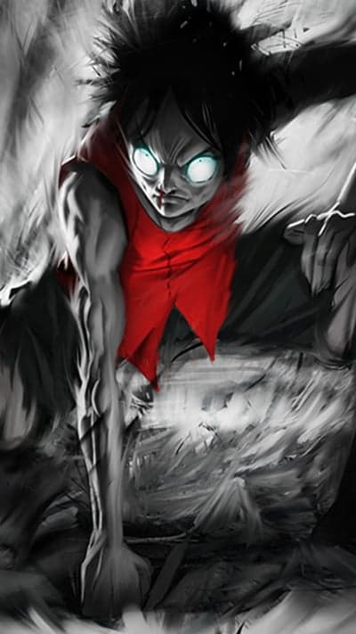 Intense Anime Artwork: Luffy in Gear Second