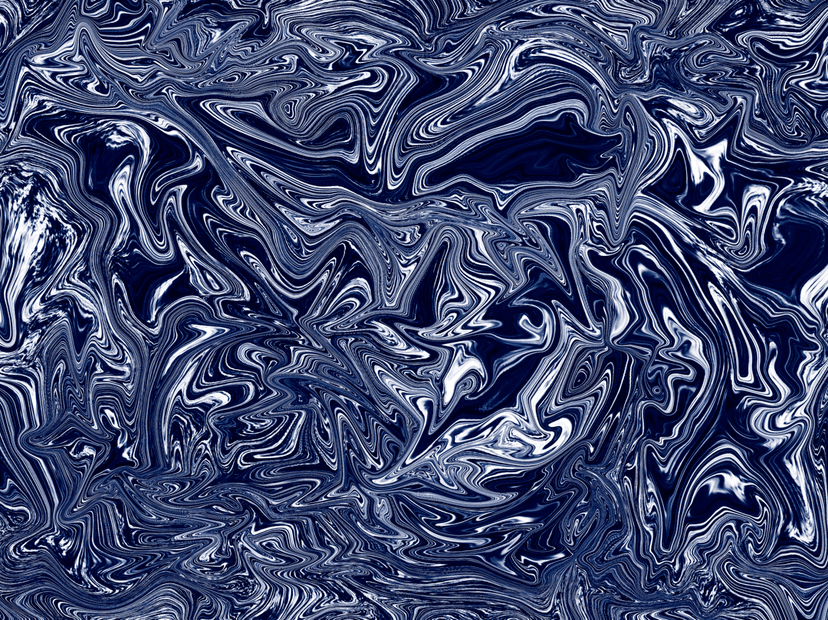 Swirling navy blue and white marbling patterns with fluid lines and undulating organic textures across the screen.