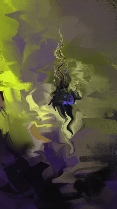 Abstract Swirling Colors Evoke Deep Mystery