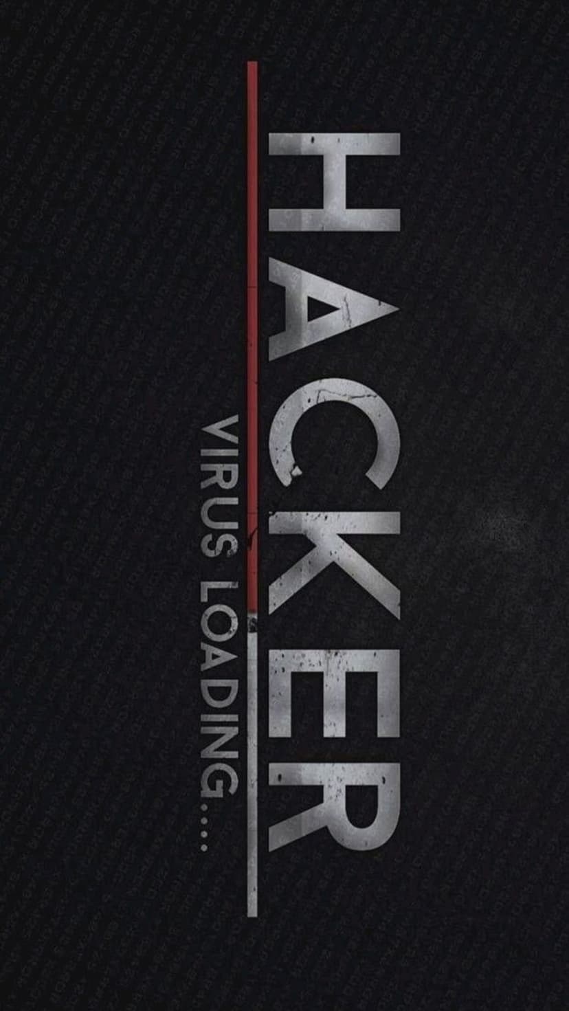 Vertical white hacker text on a dark textured background with a thin red horizontal line across the center.