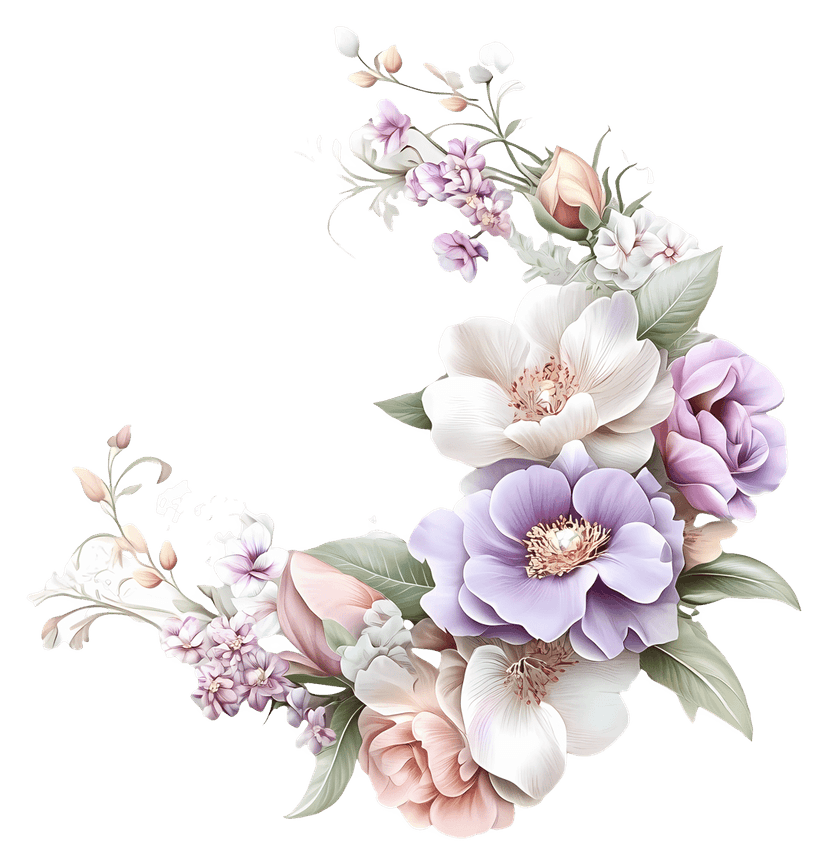 Peony floral bouquet with layered pink petals and green leaves isolated on a transparent background.