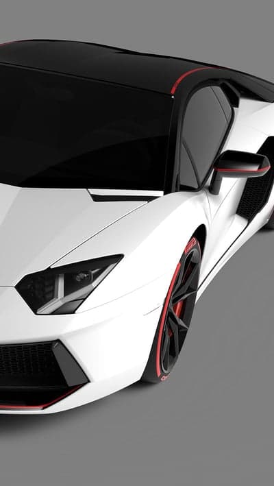 Modern White Lamborghini Supercar Mobile Screen Background