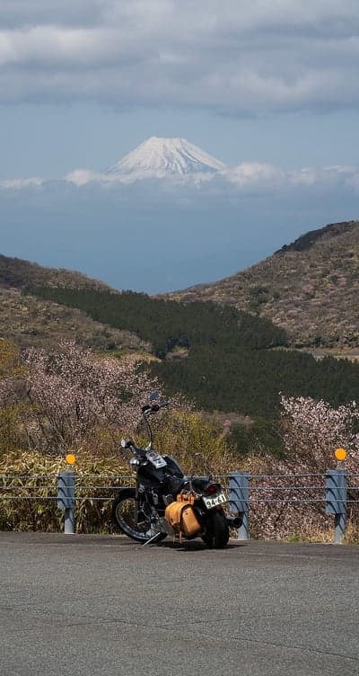 Motorcycle Views Mount Fuji Cherry Blossoms Scenic Drive
