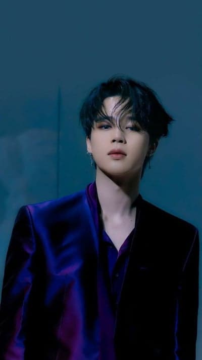 Jimin's striking portrait in purple and blue tones