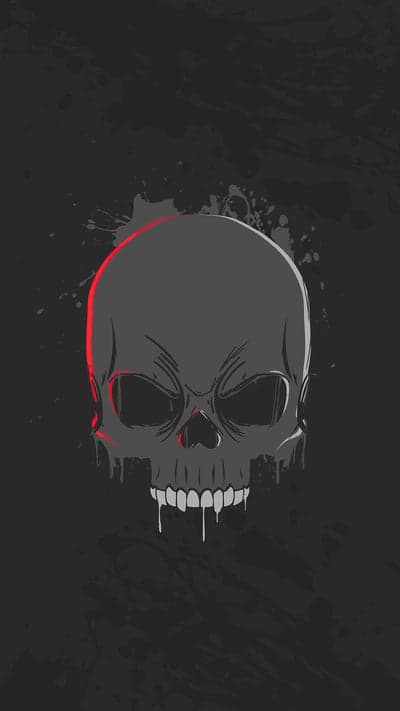 Dark Skull with Red Accent Wallpaper