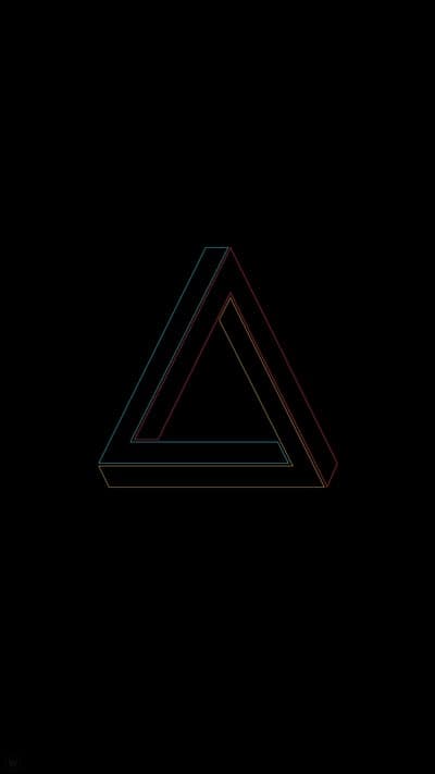Minimalist Penrose Triangle Illusion Phone Wallpaper