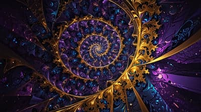 Golden Fractal Spiral Galaxy Phone Wallpaper Background
