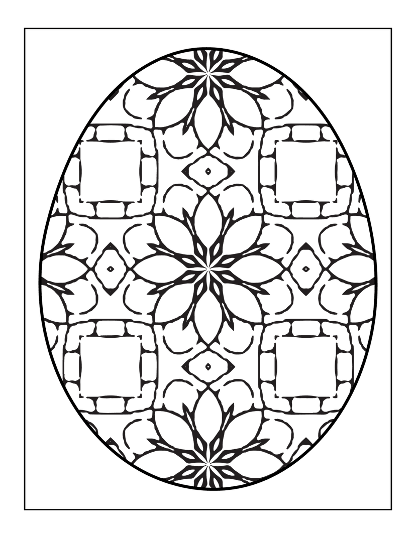 Mandala geometric pattern featuring symmetrical floral linework in dark gray over a solid black background.