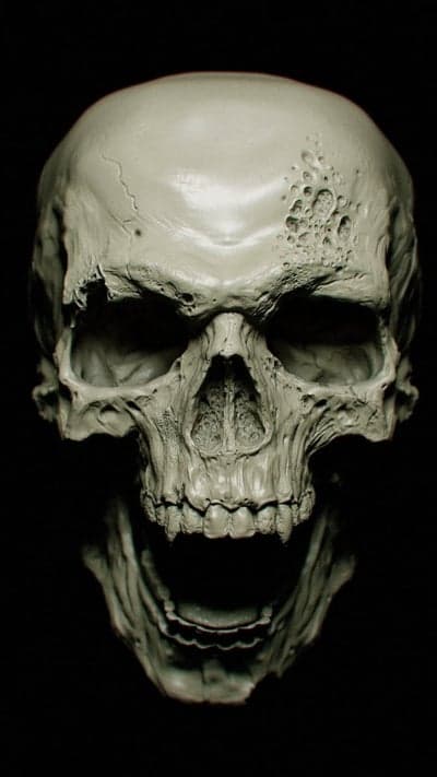 Gothic Skeletal Sculpture Lock Screen for Mobile Devices