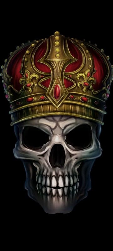 Regal Skull with Ornate Crown Illustration