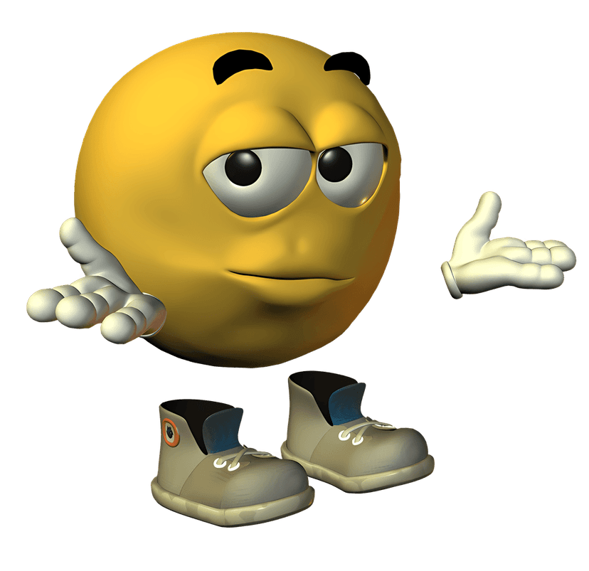 Yellow emoji wearing shoes stands centered with a glossy 3D texture, white laces, and thick sneaker soles.