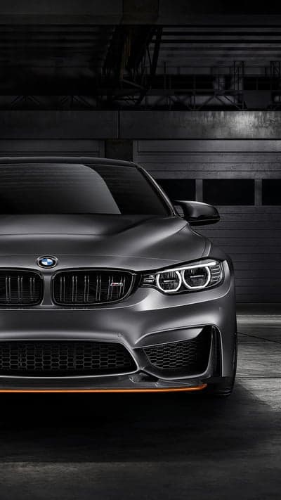 Stealthy BMW M4 Grille Detail for Vertical Phone Screen