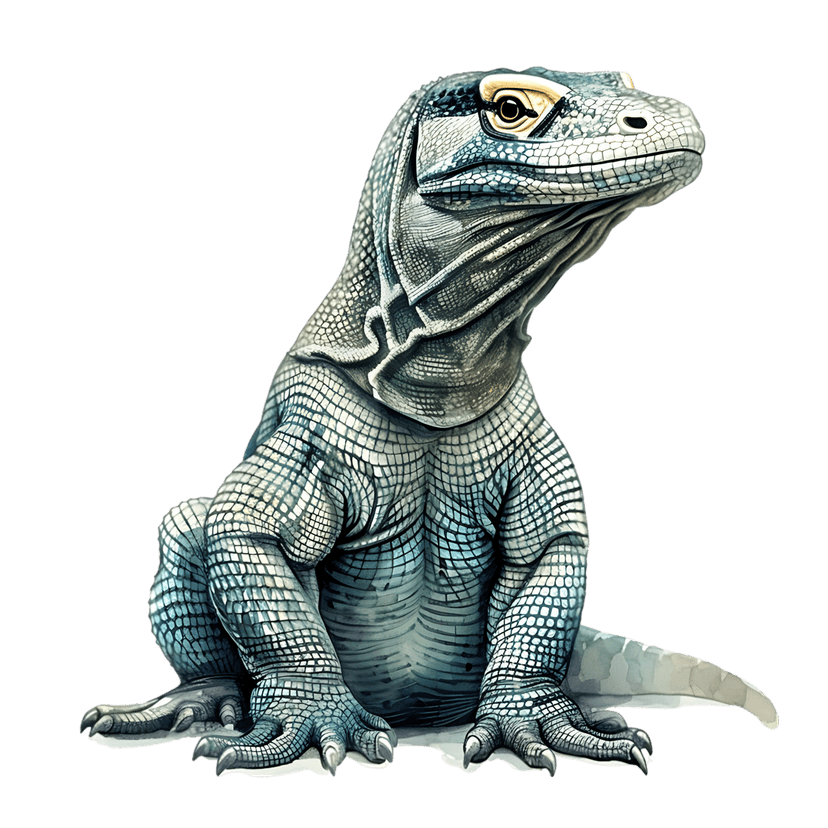 Komodo dragon profile showcases detailed scaly skin and sharp eyes against a dark background in close-up.