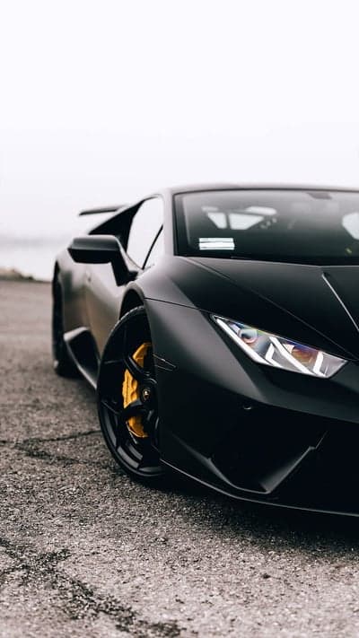 Matte Black Lamborghini Huracan Supercar Phone Wallpaper