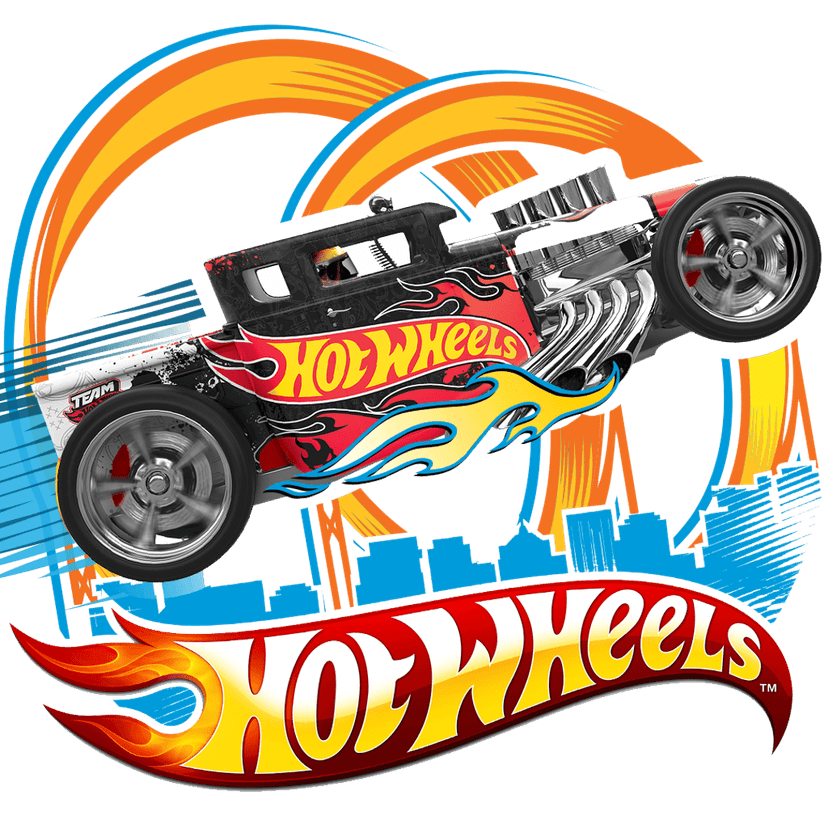 Hot Wheels diecast car featuring a glossy metallic finish and detailed wheels on a transparent background.