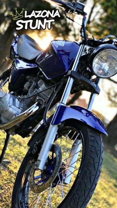 Blue Honda Stunt Motorcycle with Custom Graphics