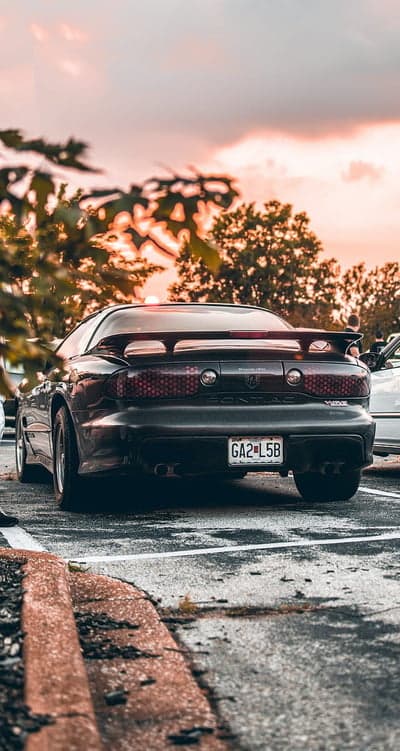 Pontiac Firebird Muscle Car Sunset Mobile Wallpaper