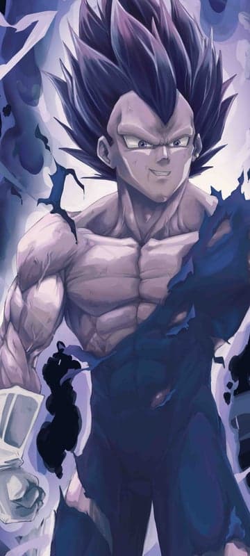 Vegeta in Dark Aura: Dragon Ball Z Anime Art