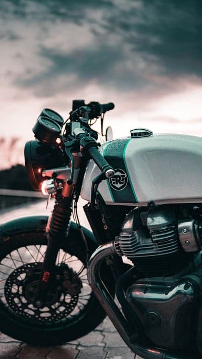 Royal Enfield Motorcycle at Dusk