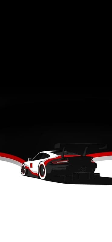 White and Red Minimalist Race Car Phone Wallpaper
