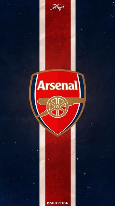 Arsenal FC - Emblem on Striped Background