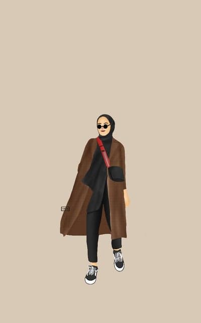 Stylish Muslim woman in hijab and trench coat