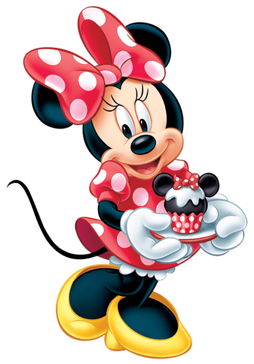 Minnie Mouse birthday illustration features Mickey and Donald in classic outfits against a transparent backdrop.