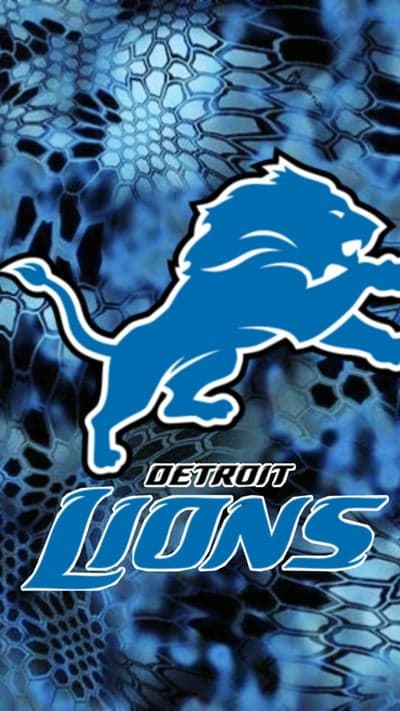 Detroit Lions Blue Camo NFL Logo Wallpaper