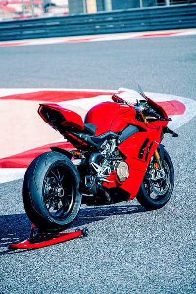 Red Ducati Motorcycle on Racetrack