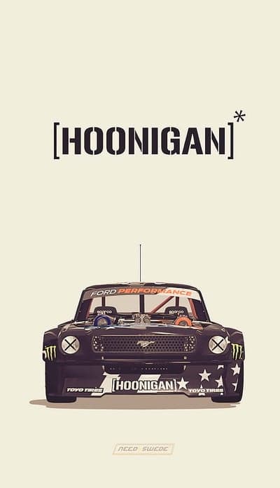 Hoonigan Ford Mustang Drift Car Poster