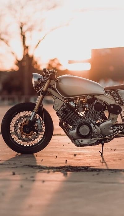 Golden Hour Cafe Racer Motorcycle Mobile Wallpaper