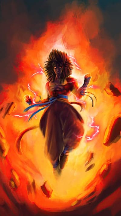 Super Saiyan 4 Goku - Fiery Power Unleashed with Lightning