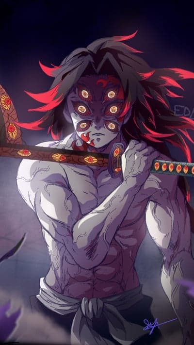 Kokushibo Upper Moon One Six-Eyed Demon Mobile Wallpaper