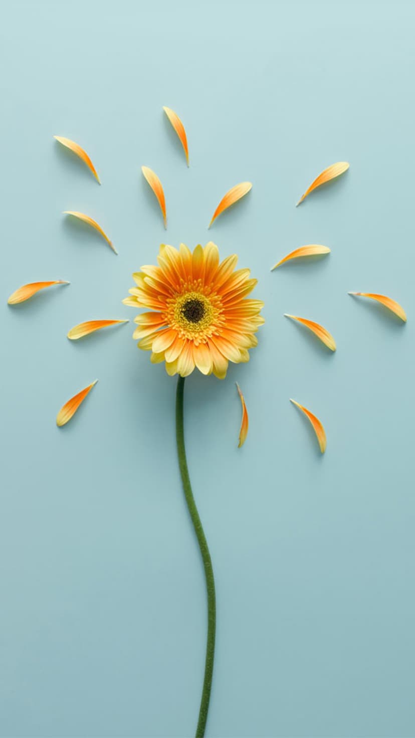 Sun-drenched flower petals with fine crystalline textures and soft pastel gradients in a vertical macro view.