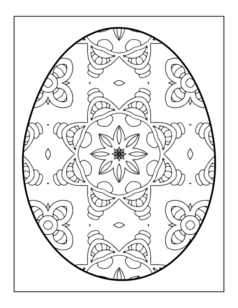 Circular mandala line art featuring white symmetrical floral patterns over a stark matte black background.
