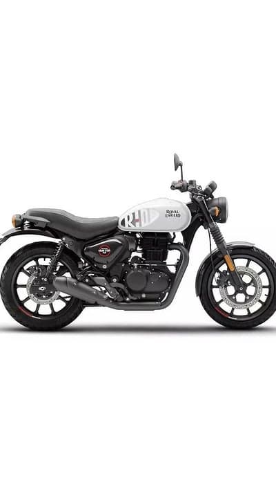 White Royal Enfield Hunter 350 Motorcycle Phone Wallpaper