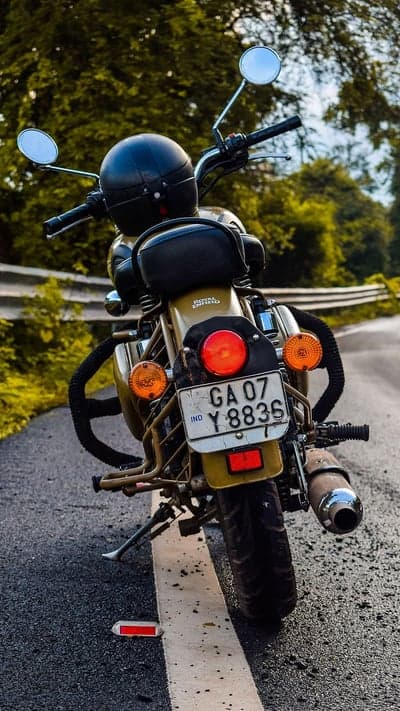 Royal Enfield Motorcycle on a Road