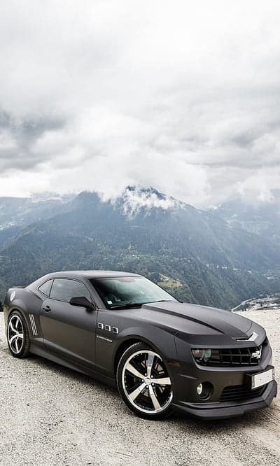 Stealth Black Camaro Performance Car Phone Background