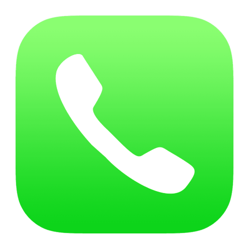 Telephone handset icon featuring a white receiver inside a green circle set against a soft grass background.