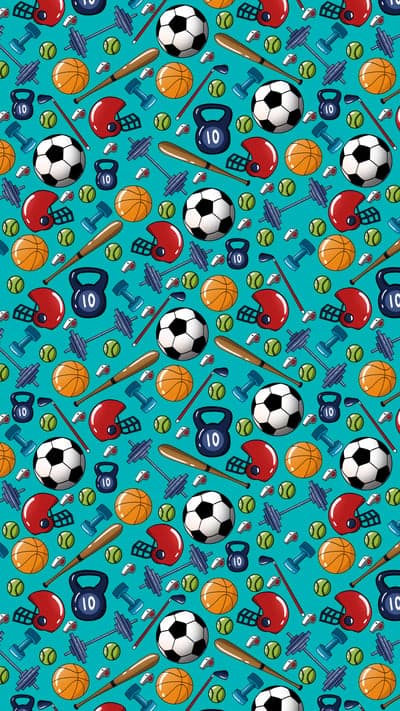 Seamless Sports Equipment Pattern