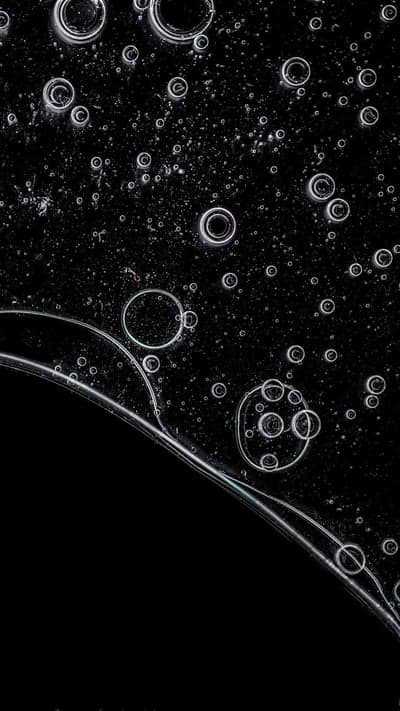 Bubbles in Dark Liquid Abstract Macro Photography