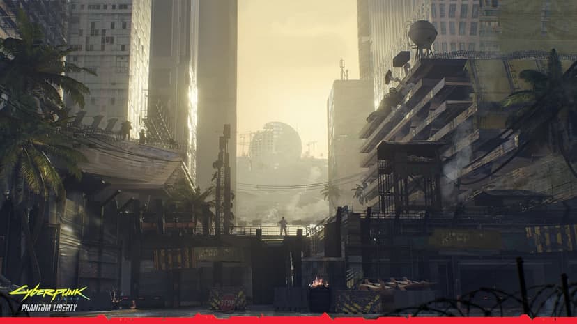 Cyberpunk city scenery showing glowing neon signs on futuristic skyscrapers during a foggy apocalyptic night scene.