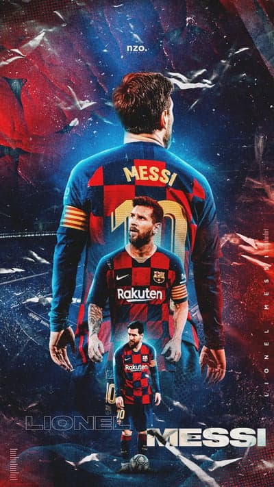 Lionel Messi Barcelona Jersey Artwork Poster