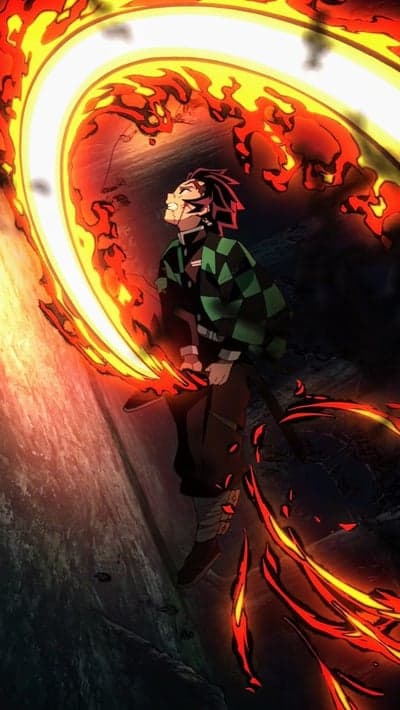 Tanjiro Kamado unleashes fiery Hinokami Kagura breath