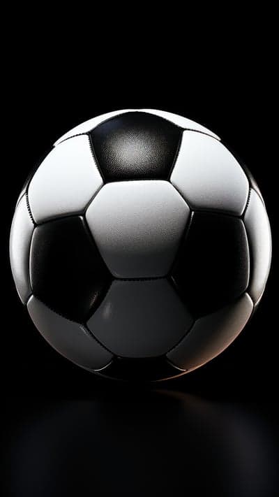Classic Black and White Soccer Ball Close-up