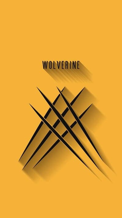 Wolverine Claws Minimalist Logo Design on Orange Background