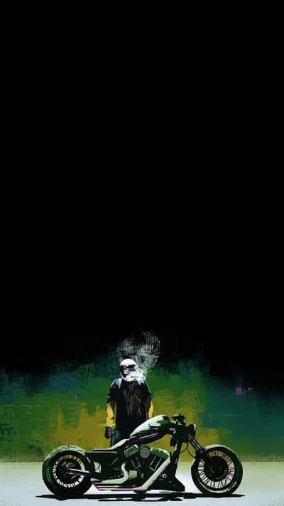 Mysterious Biker and Motorcycle Art