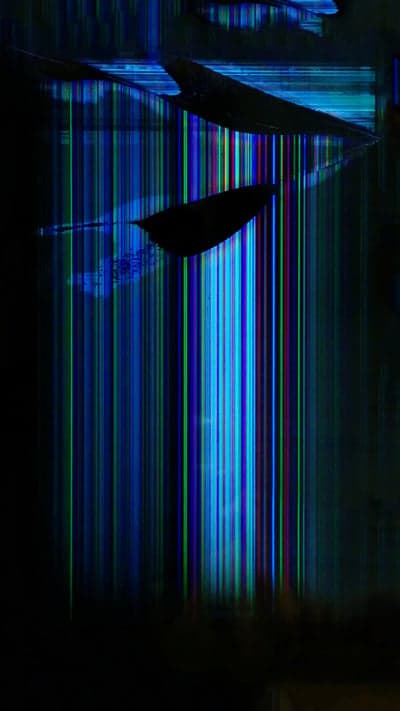 Neon Glitch Fracture: Blue and Purple Abstract Phone Wallpaper